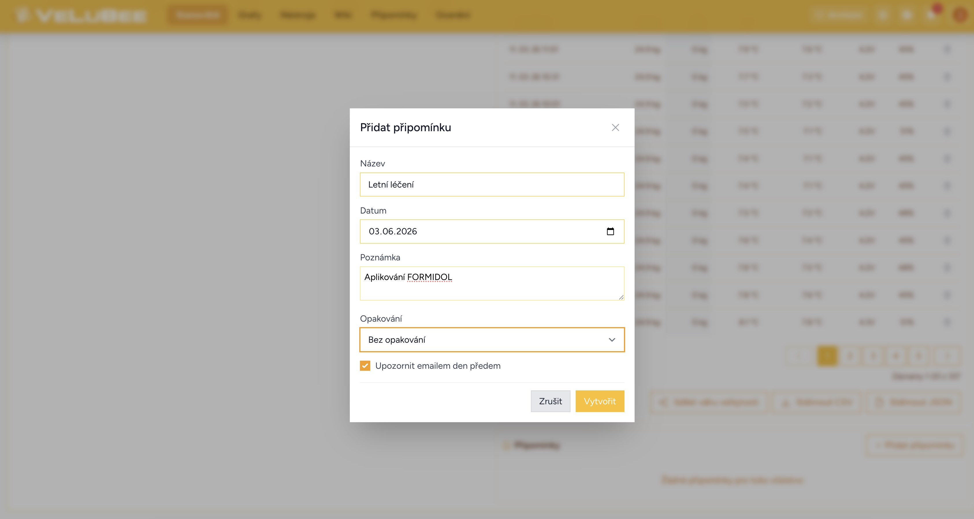 Reminders – Připomínky